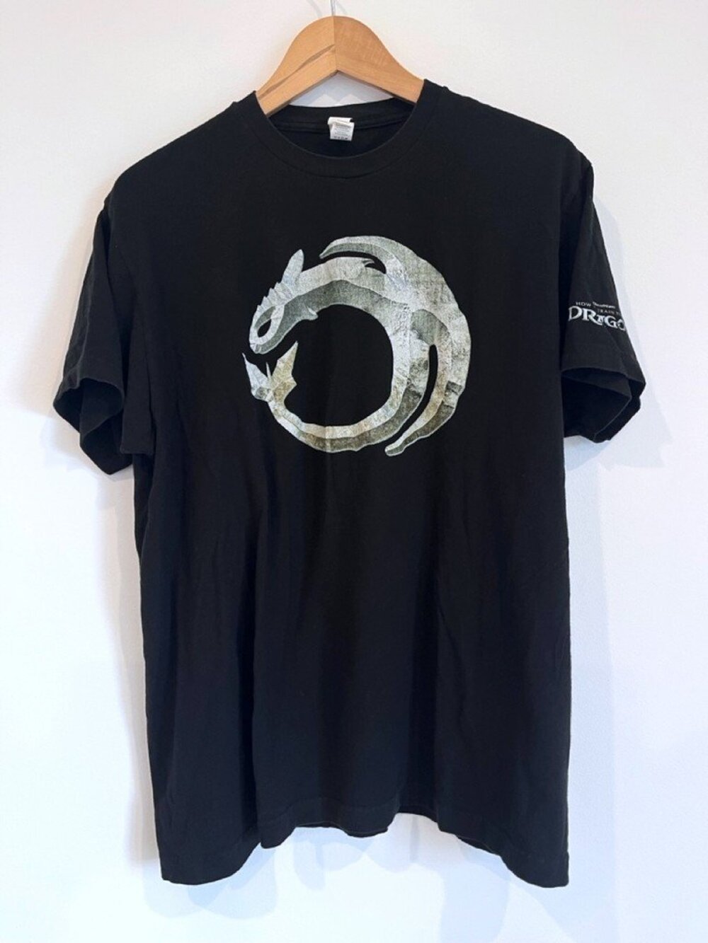 DreamWorks How to Train Your Dragon Night Fury Circle Tee Black Mens L